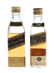 Johnnie Walker Black Label Extra Special & 12 Year Old Bottled 1970s & 1980s 2 x 5cl / 40%