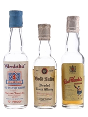Glenkiltie, Gold Satin & Red Hackle Bottled 1940s 3 x 5cl