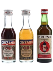 Cinzano & Dubonnet Botttled 1960s-1970s 3 x 5cl
