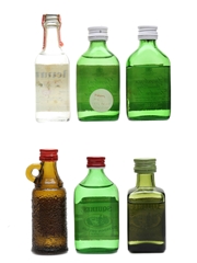 Assorted Gin Bottled 1970s - Glenmore, Gordon's, Mahon & Squires 6 x 4.2cl-5cl