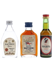 Bacardi, Bardinet & Lamb's Bottled 1960s-1970s 3 x 5cl / 40%