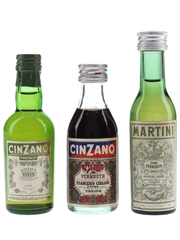 Cinzano & Martini Vermouth Bottled 1970s-1980s 3 x 5cl
