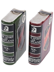 Rutherford's Spirit Of Scotland Vol. II & IV Bottled 1970s - Ceramic Book Miniatures 2 x 5cl / 40%
