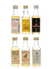 Assorted Blended Scotch Whisky Black Douglas, Crown Of Scotland, First Lord, House Of Stuart, Robert The Bruce & The National Choice 6 x 5cl