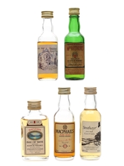 Assorted Scotch Whisky Bottled 1980s 5 x 5cl