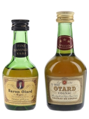 Otard 3 Star & VSOP Bottled 1970s & 1980s 2 x 3cl-5cl / 40%