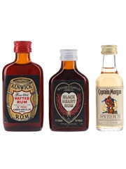 Alnwick, Black Heart & Captain Morgan Bottled 1970s 3 x 5cl