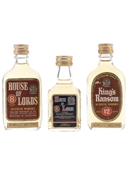 House Of Lords & King's Ransom Bottled 1980s 3 x 4cl-5cl