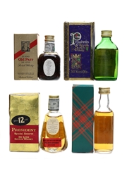 Assorted Blended Scotch Whisky Pinwinnie, Old Parr, President & Ubique 4 x 4.7cl-5cl / 40%