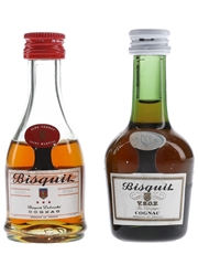 Bisquit 3 Star & VSOP Bottled 1960s-1970s - Ferraretto 2 x 3cl / 40%