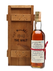 Macallan 1940 Handwritten Label