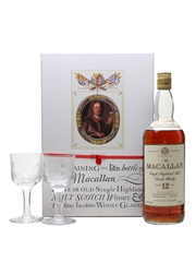 Macallan 12 Year Old & Jacobite Glasses Bottled 1980s 100cl / 43%