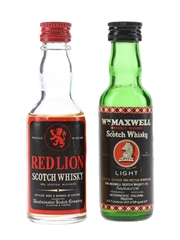 Red Lion & WM Maxwell Light Bottled 1970s 3.7cl & 5cl / 43%