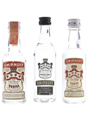 Smirnoff Bottled 1970s & 1980s 3 x 4.7cl - 5cl