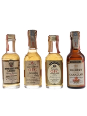 Hiram Walker & OFC Canadian Whisky Bottled 1960s-1970s 4 x 4.7cl