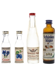 Assorted Spirits Freihof, Fouglerolles, & H C Konig 4 x 3cl-4cl