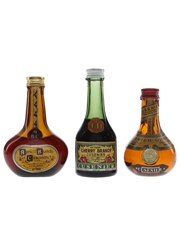 Cusenier Liqueurs Bottled 1950s - Apricot Brandy, Cherry Brandy & Orange Curacao 3 x 5cl