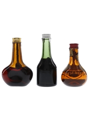 Cusenier Liqueurs Bottled 1950s - Apricot Brandy, Cherry Brandy & Orange Curacao 3 x 5cl