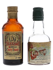Grant's Morella Cherry Brandy & Ross's Brand Cherry Whisky Bottled 1950s-1960s 2 x 5cl
