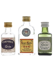 Cornhill, Seagers Of London & Squires Bottled 1960s-1970s 3 x 5cl