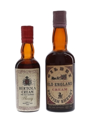 Bertola & Gilbey Sherry Bottled 1950s-1960s 2 x 5cl-10cl