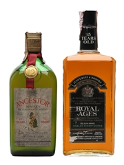 Ancestor 12 & Royal Ages 15 Years Old Bottled 1970s 2 x 75cl