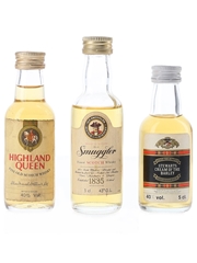 Highland Queen, Old Smuggler & Stewarts Cream Of The Barley  3 x 5cl