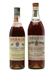 Branca Medicinal & Old Brandy Bottled 1960s 75cl & 100cl