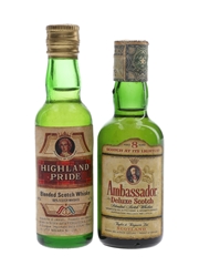 Ambassador & Highland Pride Bottled 1970s 4cl & 5cl
