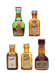 Benedictine, Cointreau & Grand Marnier Bottled 1950s-1970s 5 x 3cl-5cl