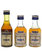 Martell 3 Star Bottled 1960s-1970s 3 x 3cl / 40%