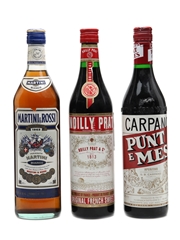 Martini Bianco, Noilly Prat & Carpano Punt e Mes 3 x 75cl 