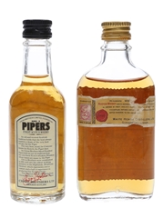 Hundred Pipers & White Horse Bottled 1970s 2 x 5cl