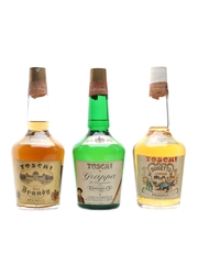 Toschi Brandy, Grappa & Susetta Confezioni Legno Bottled 1960s-1970s 3 x 75cl