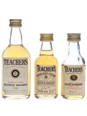 Teacher's Highland Cream Bottled 1970s & 1980s 3 x 5cl-7cl / 40%