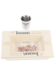 Teacher's Highland Cream Ashtray & Metal Cup  15.5cm x 19cm & 5cm x 4cm