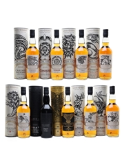 Game Of Thrones Whiskies Set Cardhu, Clynelish, Dalwhinnie, Glendullan, Lagavulin, Mortlach, Oban, Royal Lochnagar & Talisker 9 x 70cl