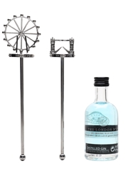The London No1 Original Blue Gin With Cocktail Stirrers 5cl / 47%