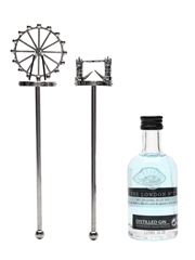 The London No1 Original Blue Gin With Cocktail Stirrers 5cl / 47%