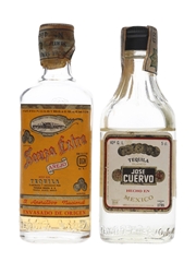 Jose Cuervo Tequila Blanco & Sauza Tequila Anejo Bottled 1960s-1970s 2 x 5cl