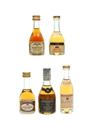 Bardinet, Brunel, Chantour Pere, De Perrier & Marnay Brandy Bottled 1960s & 1970s 5 x 3cl-4cl / 40%