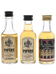 Chivas Brothers & Seagram's Hundred Pipers Bottled 1970s & 1980s 3 x 5cl / 40%