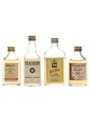 Bell's, Teacher's, White Horse And Whyte & Mackays Bottled 1960s-1970s 4 x 4.7cl-5cl