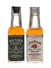 Jim Beam 4 Year Old & Beam's Choice 8 Year Old Bottled 1960s-1970s - Spirit 2 x 4.7cl