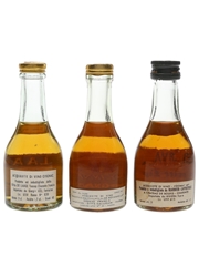De Laage, De Royanne & Marnier Lapostolle Cognac Bottled 1970s 3 x 3cl-3.5cl / 40%