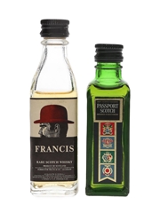 Francis & Passport Scotch Whisky Bottled 1960s-1970s 2.8cl-4cl / 43%