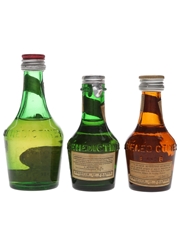 Benedictine DOM & B and B Bottled 1960s-1970s 3 x 3cl-5cl