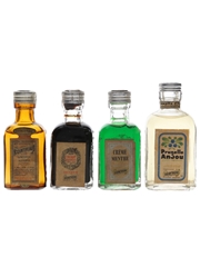 Cointreau Angers, Cherry Brandy, Creme De Menthe & Prunelle Anjou Bottled 1950s 4 x 3cl-5cl