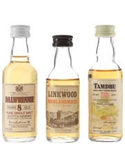 Dalwhinnie, Linkwood & Tamdhu Bottled 1980s-1990s 3 x 5cl / 40%