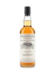 Springbank 1996 15 Year Old Special Reserve Cask 477 Private Cask Bottling 70cl / 46%